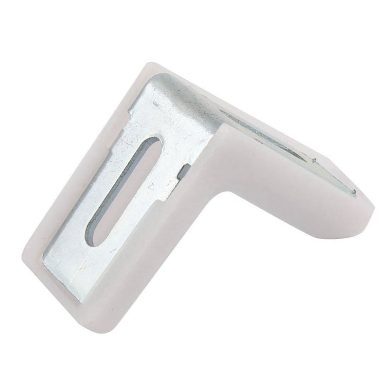 Mcredy 90 Degrees L Shape Metal Corner Brackets with White Plastic Cover Right Angle Corner Brace Joint for Shelf Furniture Cabinet 1.1x1.1x0.8 Plastic Shelf Corner Brace,Pack of 20 - Image 3